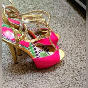 Shoes Fuchsia & Gold